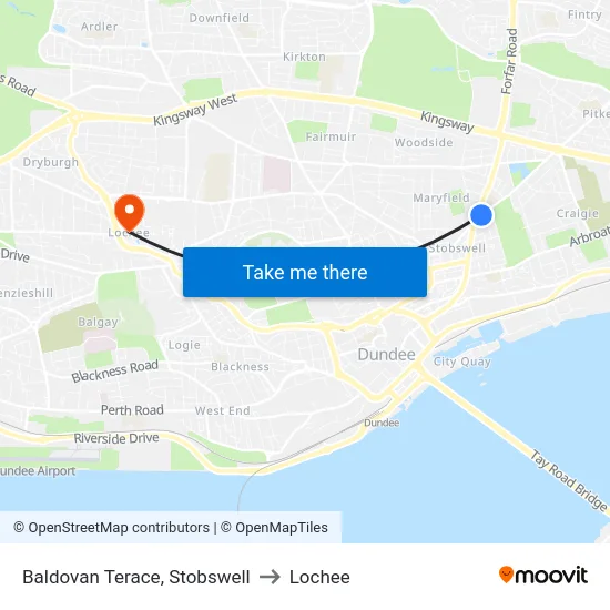 Baldovan Terace, Stobswell to Lochee map