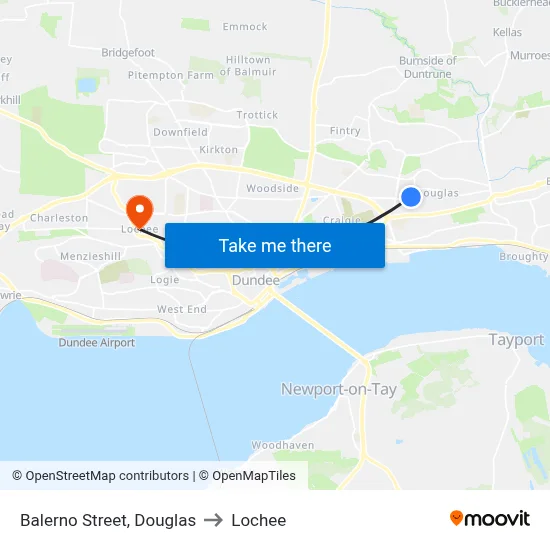 Balerno Street, Douglas to Lochee map