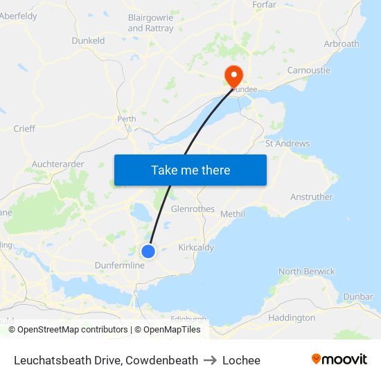 Leuchatsbeath Drive, Cowdenbeath to Lochee map