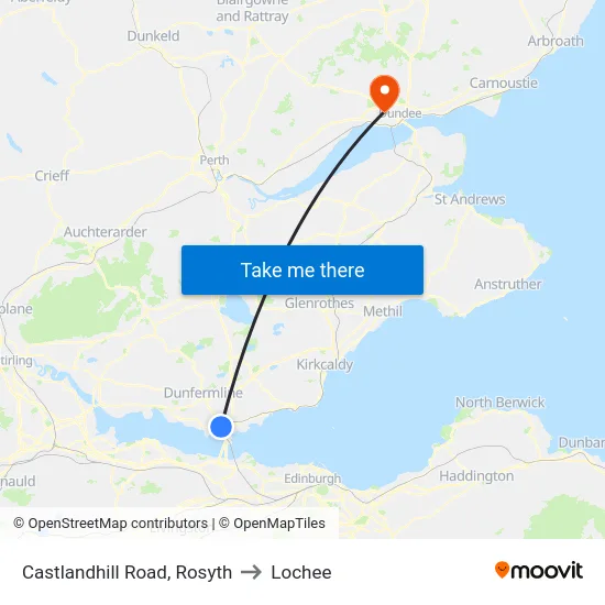 Castlandhill Road, Rosyth to Lochee map