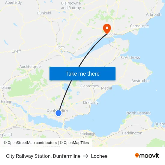 City Railway Station, Dunfermline to Lochee map