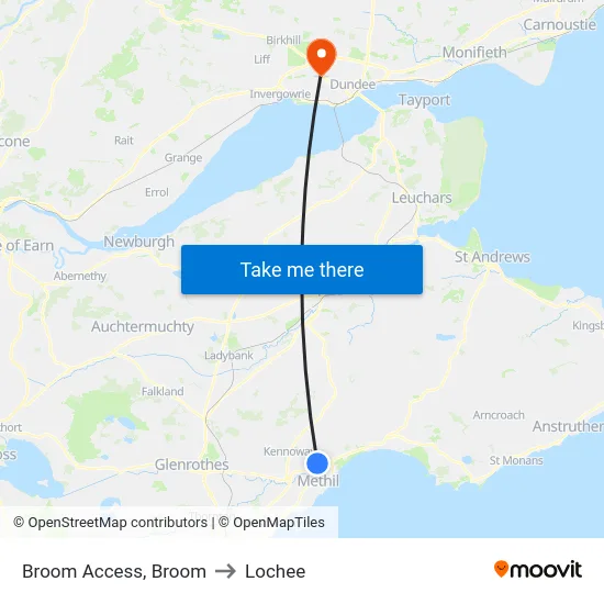 Broom Access, Broom to Lochee map