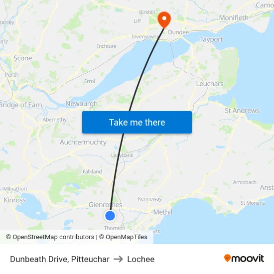 Dunbeath Drive, Pitteuchar to Lochee map