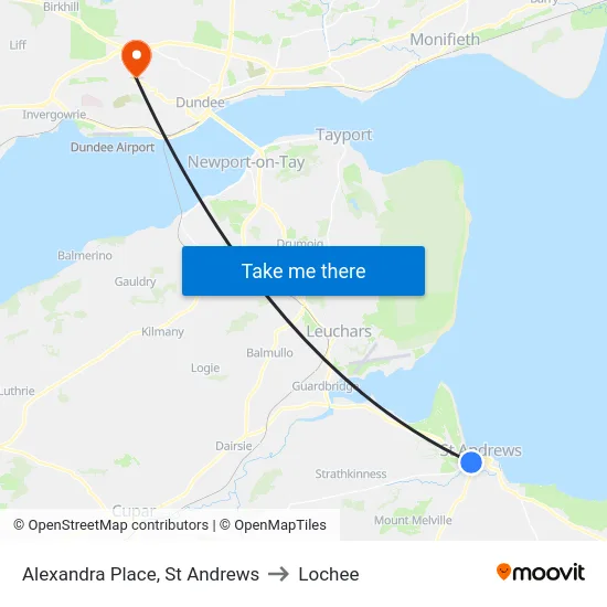 Alexandra Place, St Andrews to Lochee map