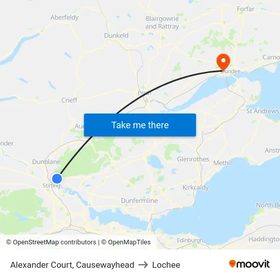 Alexander Court, Causewayhead to Lochee map