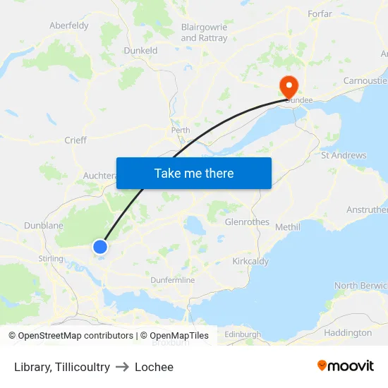 Library, Tillicoultry to Lochee map