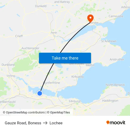 Gauze Road, Boness to Lochee map