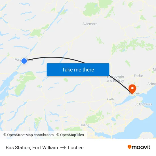 Bus Station, Fort William to Lochee map