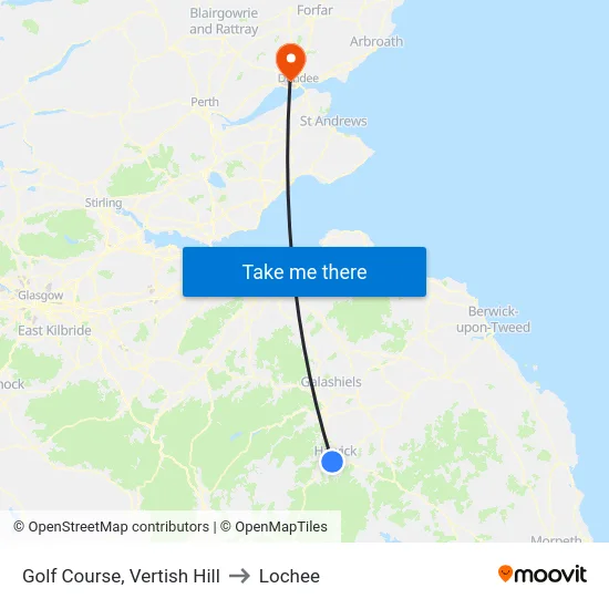 Golf Course, Vertish Hill to Lochee map