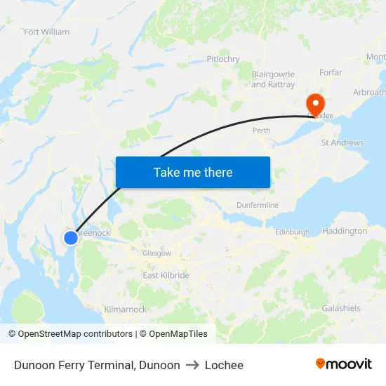 Dunoon Ferry Terminal, Dunoon to Lochee map