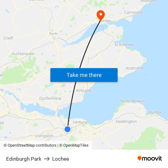 Edinburgh Park to Lochee map