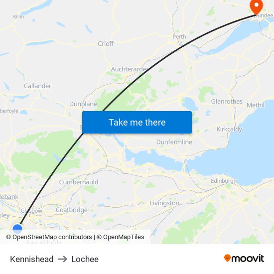 Kennishead to Lochee map