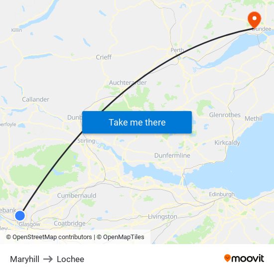Maryhill to Lochee map