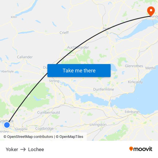Yoker to Lochee map