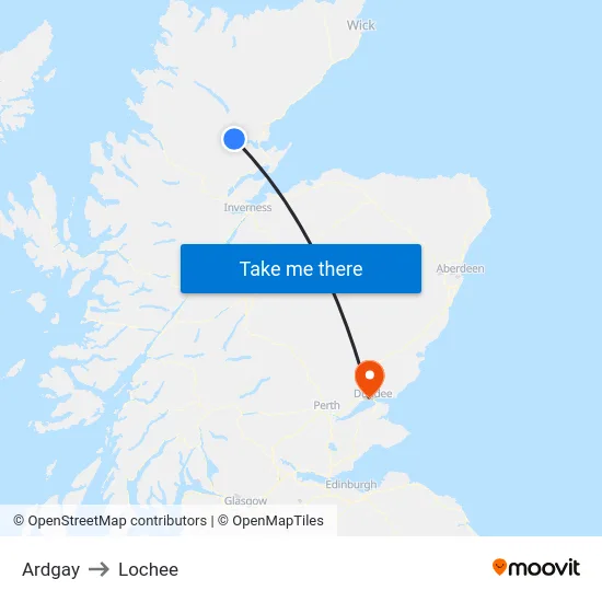 Ardgay to Lochee map
