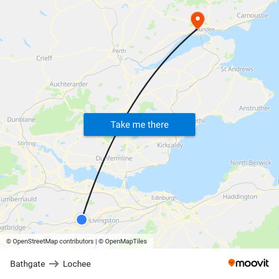 Bathgate to Lochee map