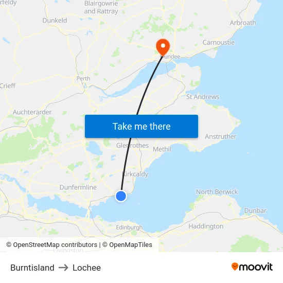 Burntisland to Lochee map