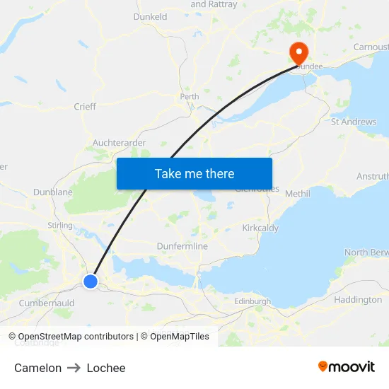 Camelon to Lochee map