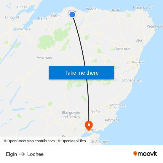 Elgin to Lochee map