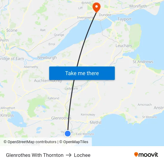 Glenrothes With Thornton to Lochee map
