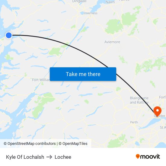 Kyle Of Lochalsh to Lochee map