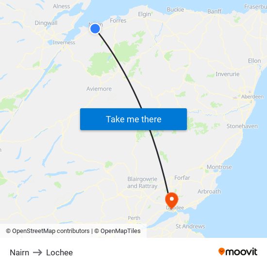 Nairn to Lochee map