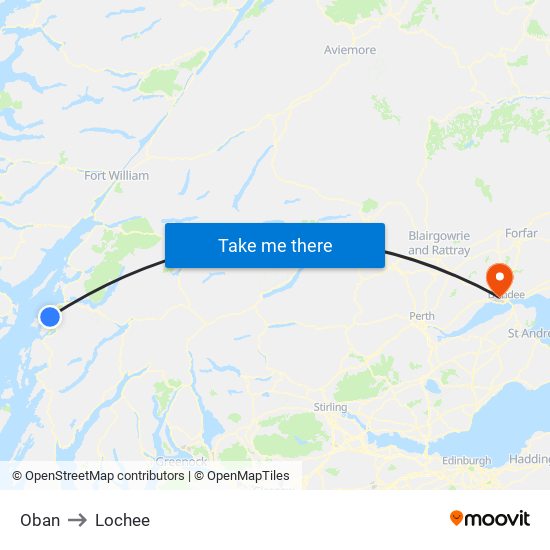 Oban to Lochee map