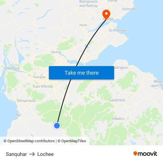 Sanquhar to Lochee map