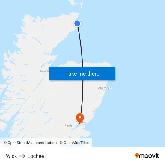 Wick to Lochee map