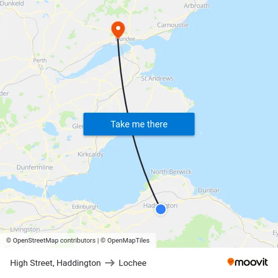 High Street, Haddington to Lochee map