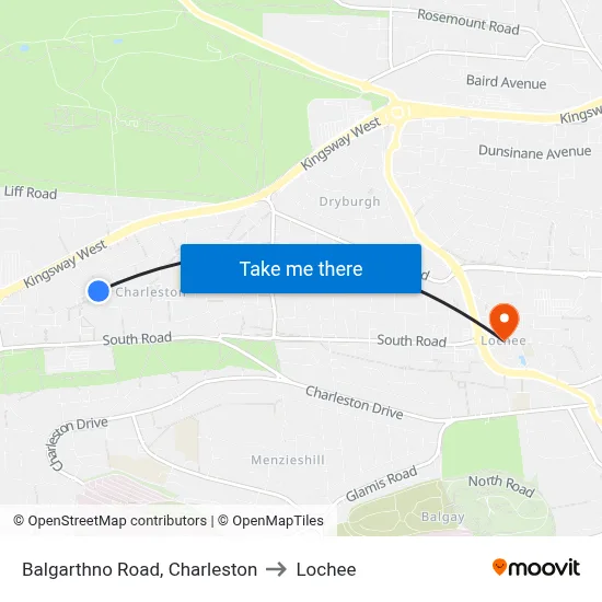 Balgarthno Road, Charleston to Lochee map