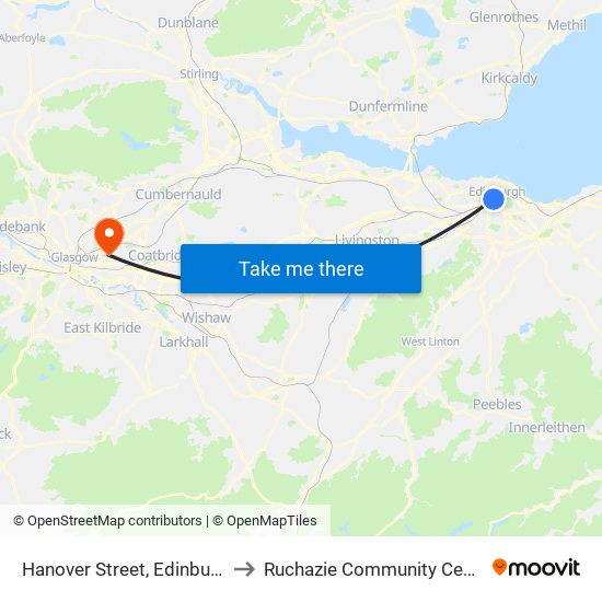 Hanover Street, Edinburgh to Ruchazie Community Centre map