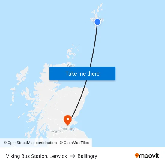 Viking Bus Station, Lerwick to Ballingry map