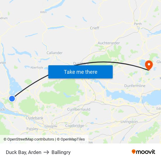 Duck Bay, Arden to Ballingry map