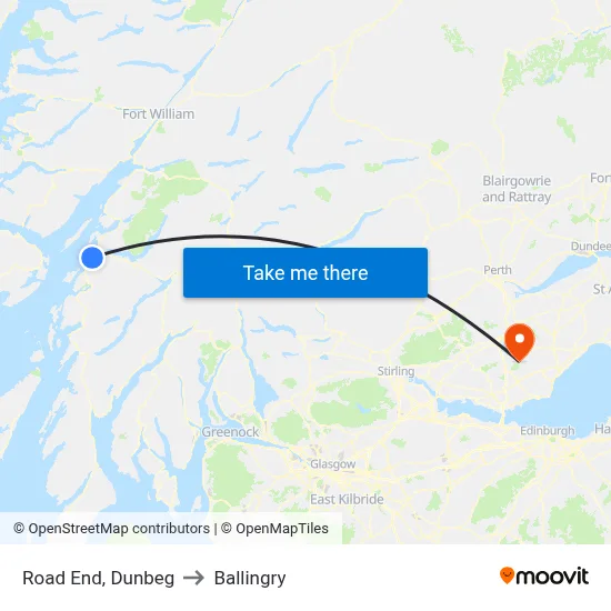 Road End, Dunbeg to Ballingry map