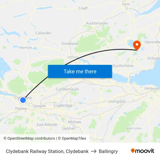 Clydebank Railway Station, Clydebank to Ballingry map