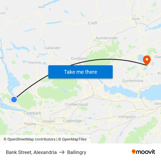 Bank Street, Alexandria to Ballingry map