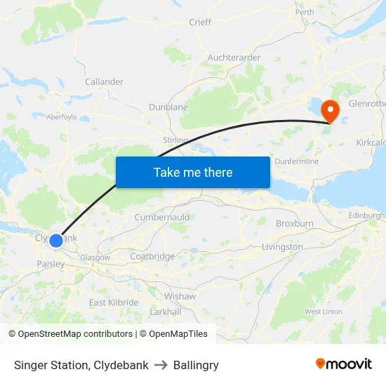 Singer Station, Clydebank to Ballingry map