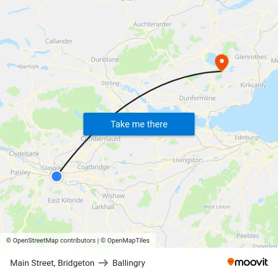 Main Street, Bridgeton to Ballingry map