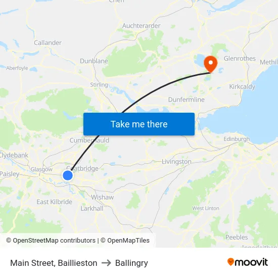 Main Street, Baillieston to Ballingry map
