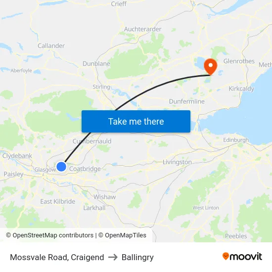 Mossvale Road, Craigend to Ballingry map