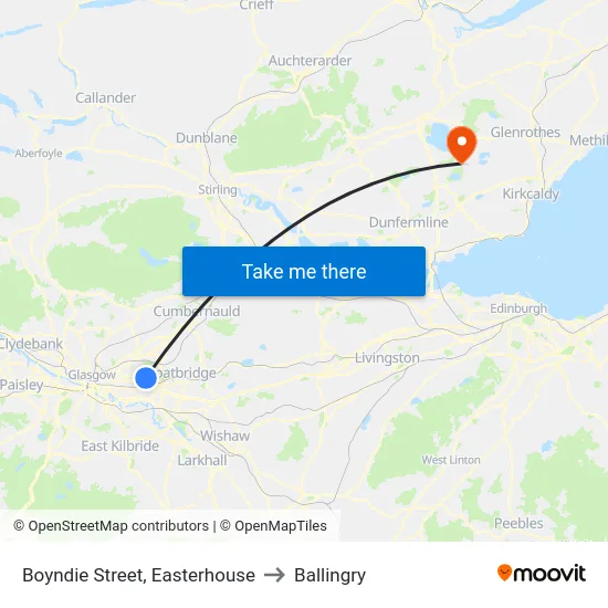 Boyndie Street, Easterhouse to Ballingry map