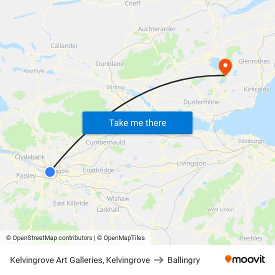 Kelvingrove Art Galleries, Kelvingrove to Ballingry map