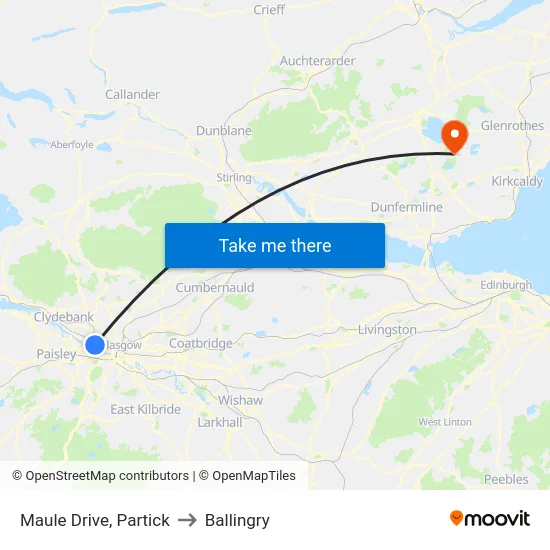 Maule Drive, Partick to Ballingry map