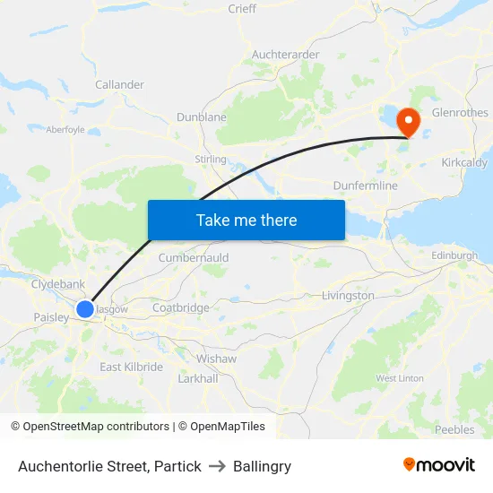 Auchentorlie Street, Partick to Ballingry map