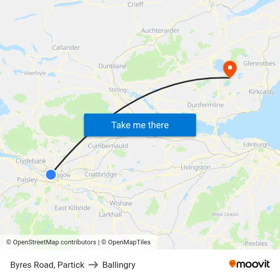 Byres Road, Partick to Ballingry map