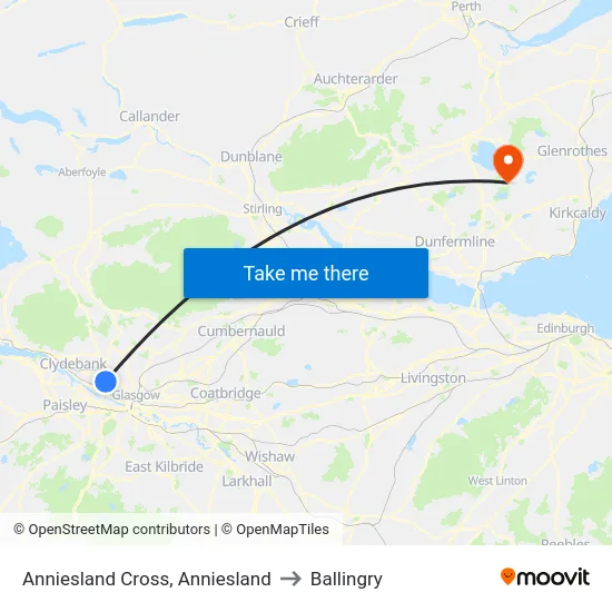 Anniesland Cross, Anniesland to Ballingry map