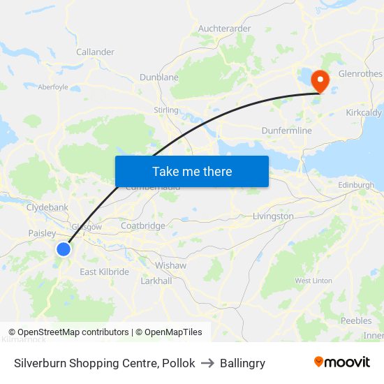Silverburn Shopping Centre, Pollok to Ballingry map