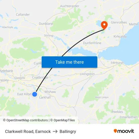 Clarkwell Road, Earnock to Ballingry map