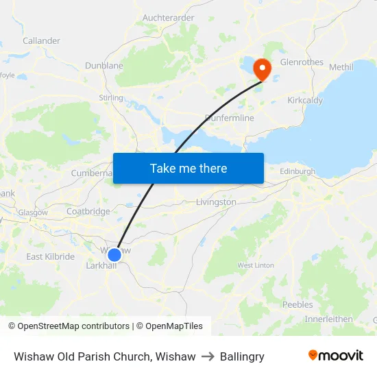 Wishaw Old Parish Church, Wishaw to Ballingry map